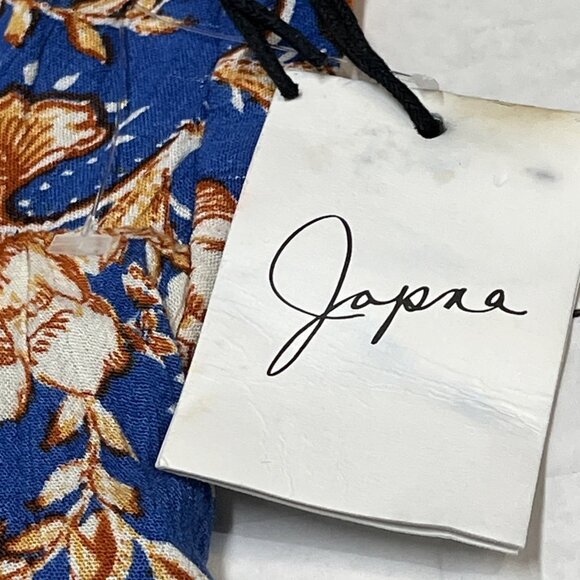 Japna Dress Womens XS Blue Floral Maxi Babydoll Tie Back Tiered Boho Hippie - Picture 4 of 11